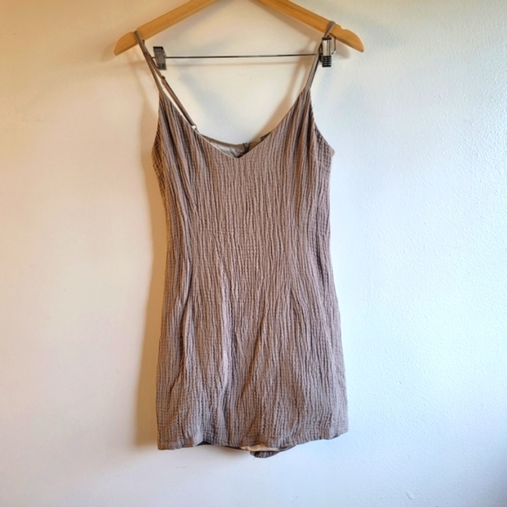 House of Wallace, Alexis Gauze Romper, Sand, Size Small